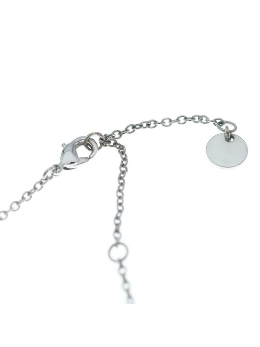 ★SOLD★ Dior Logo Line Stone Necklace Pendant Chain Silver - Picture 4 of 6